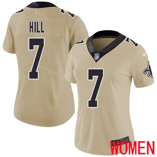New Orleans Saints Limited Gold Women Taysom Hill Jersey NFL Football 7 Inverted Legend Jersey